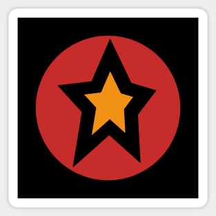 Small Gold Star Red Circle Graphic Sticker